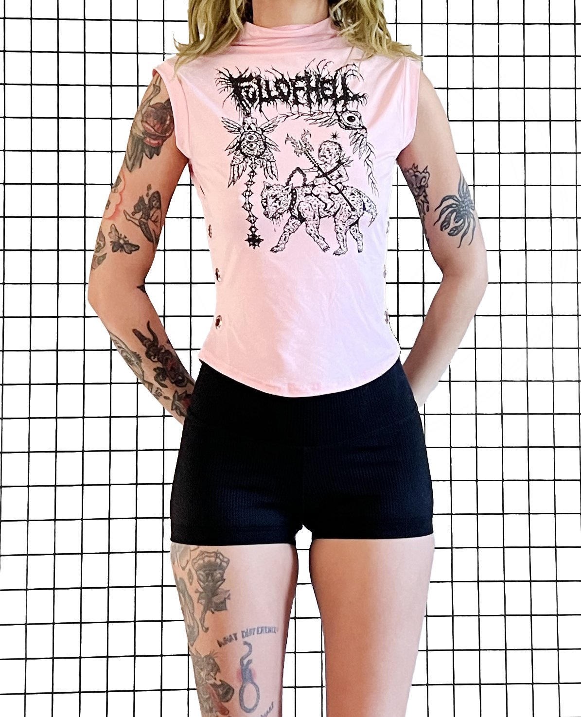 Full of Hell Mock Neck Muscle Tank, size small