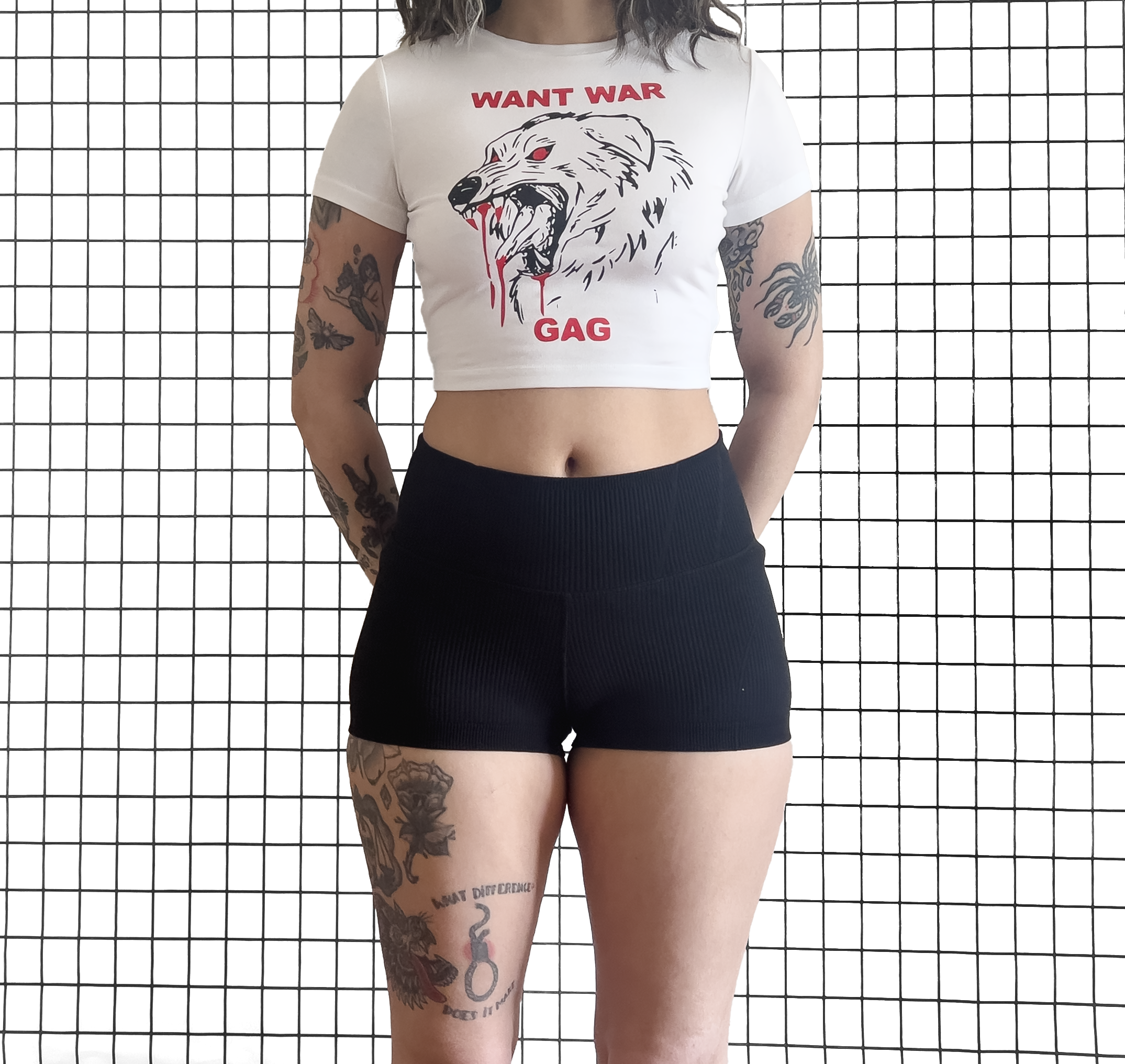 GAG 'want war' Crop Top, size small