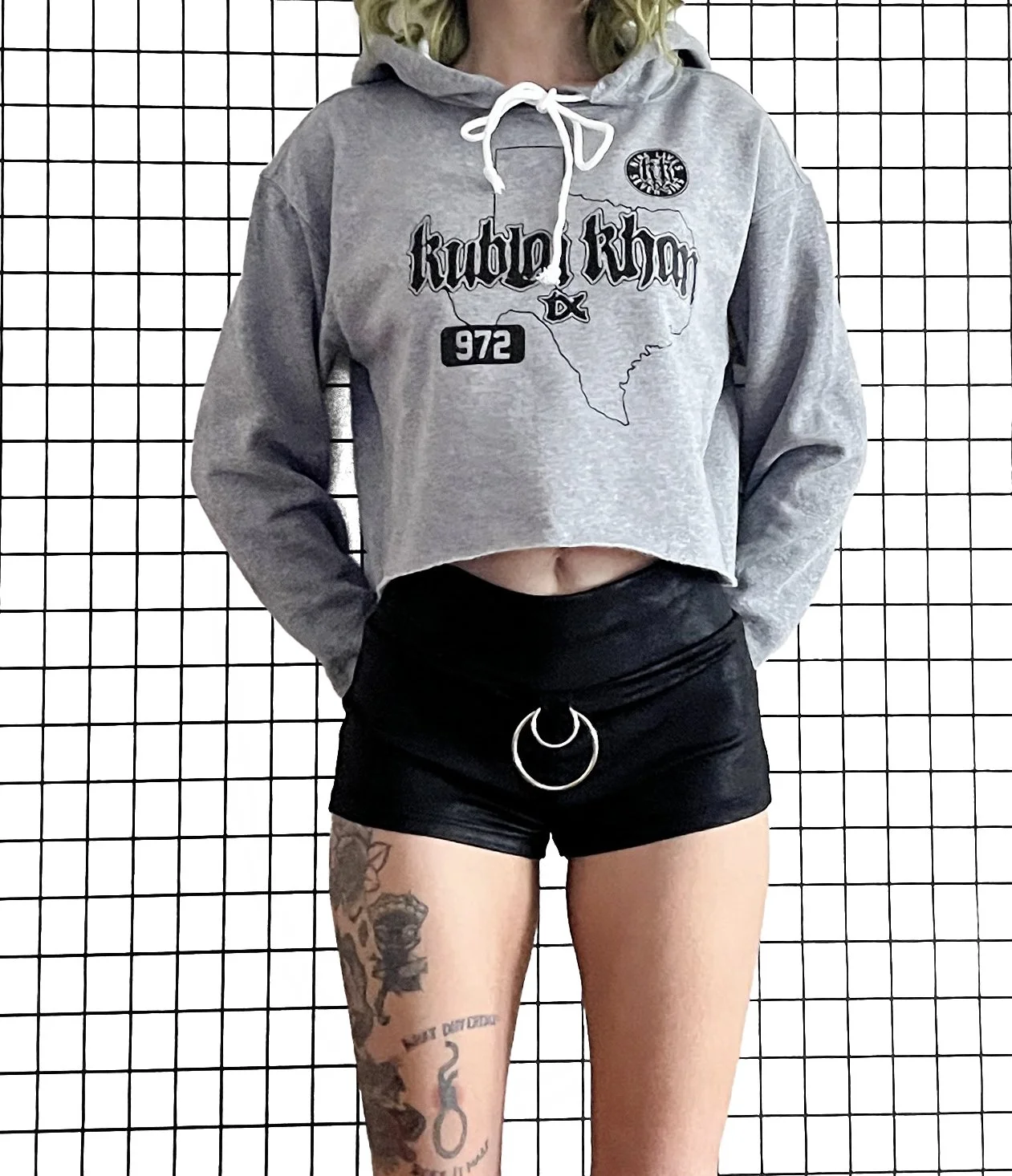 Kublai Khan tx Cropped Hoodie, size small