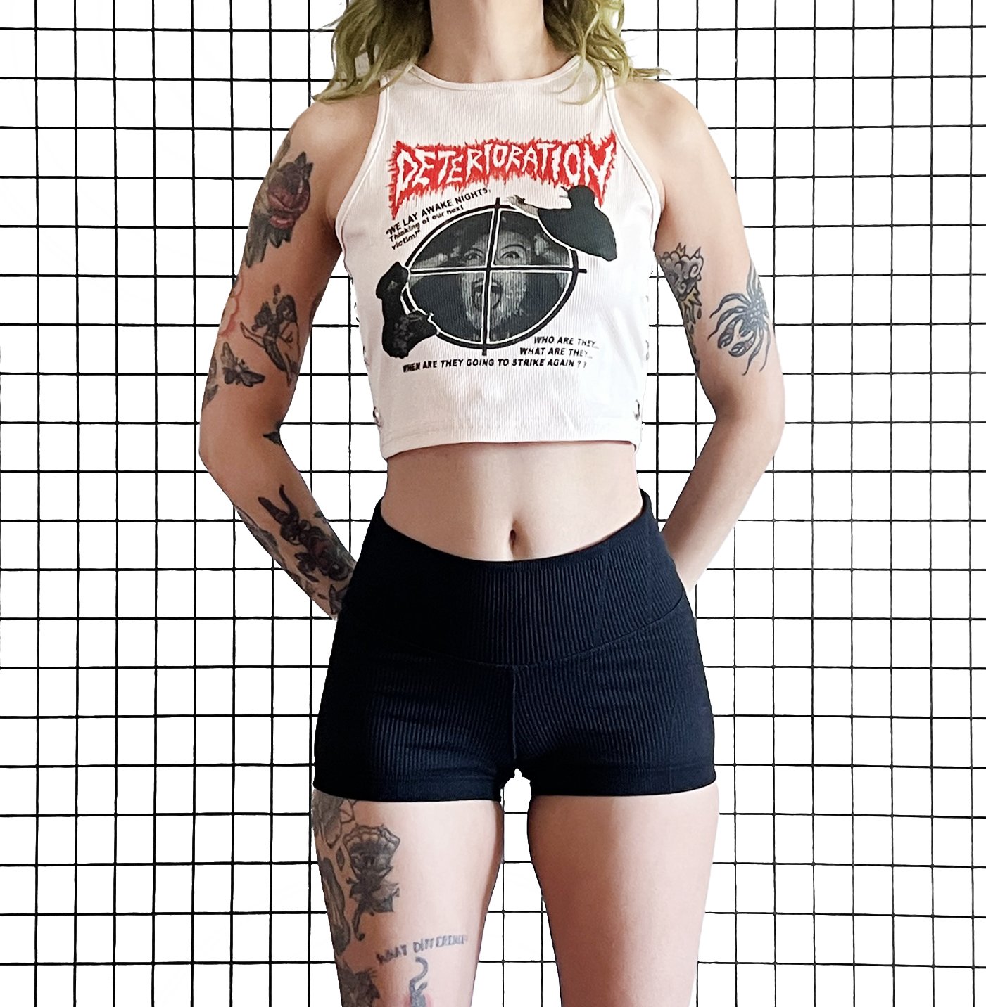 Deterioration Grommet Cropped Tank, size small