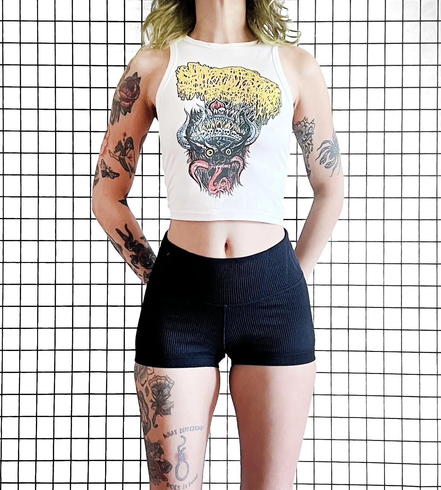 Sanguisugabogg Cropped Grommet Racerback, size medium