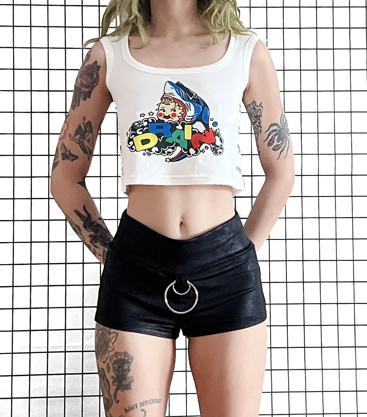 Drain Scoop Neck Grommet Tank, size small