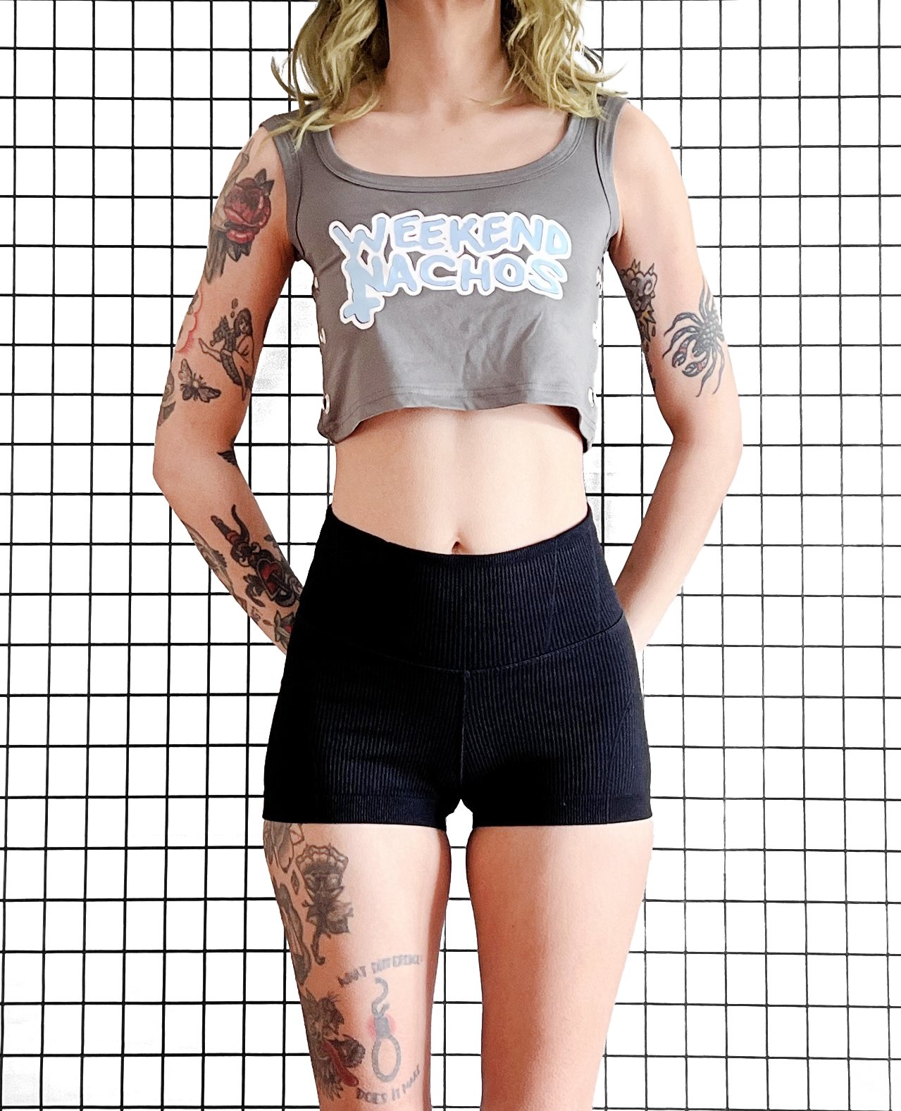 Weekend Nachos Grommet Muscle Tank - Model.jpg