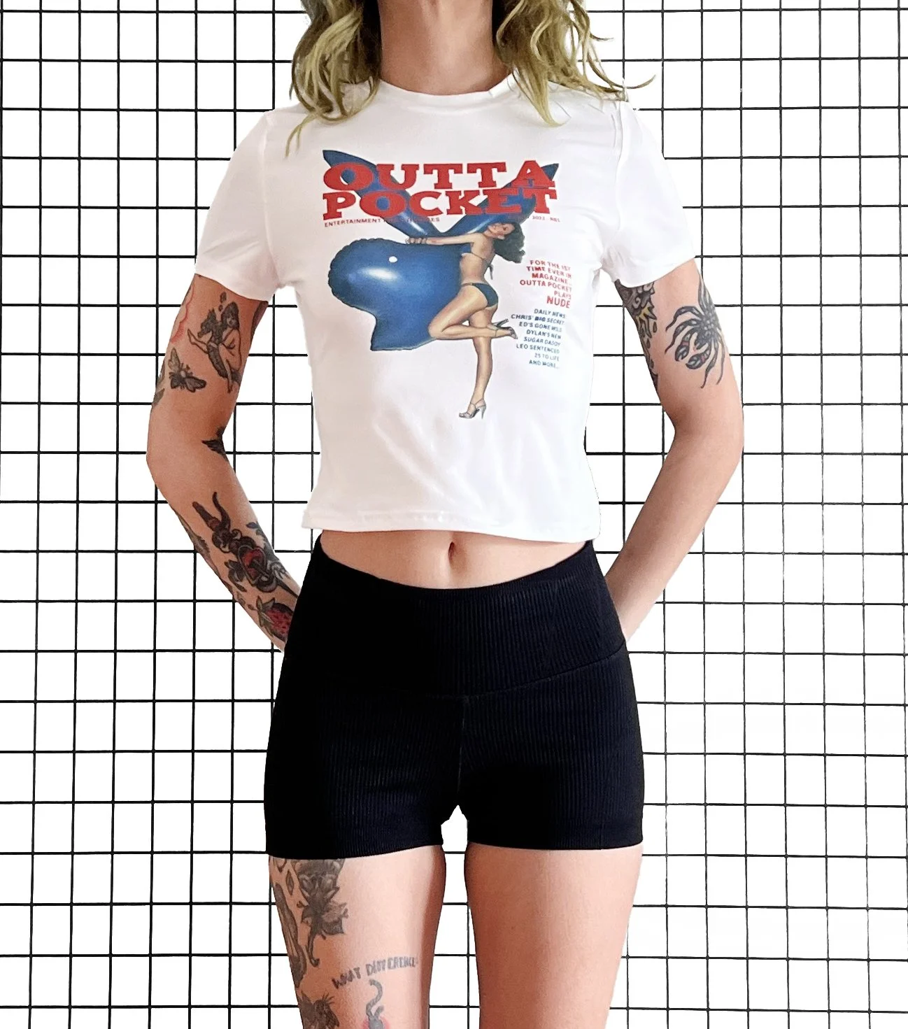 Outta Pocket Playboy Baby Tee, size small