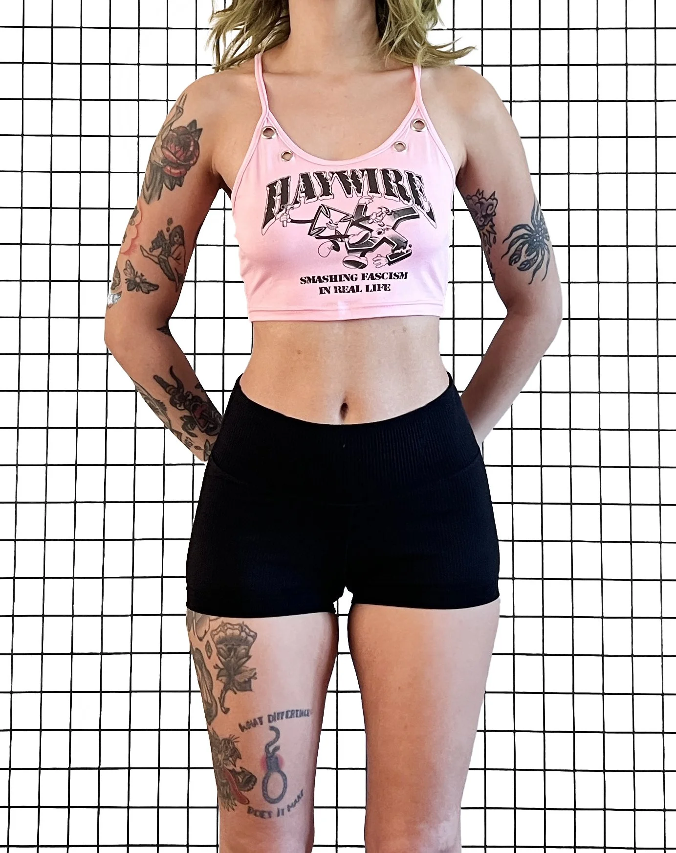 Haywire 'smashing fascism in real life' Grommet Tank, size small