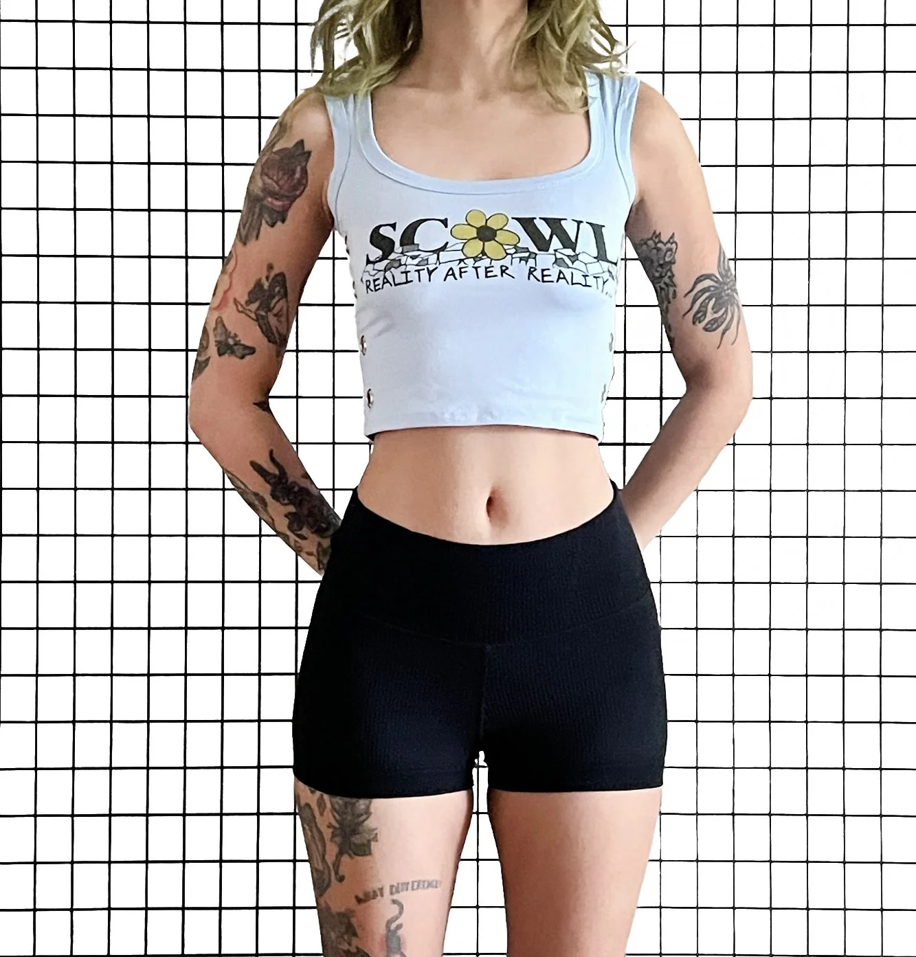 Scowl 'reality after reality...' Grommet Tank, size small