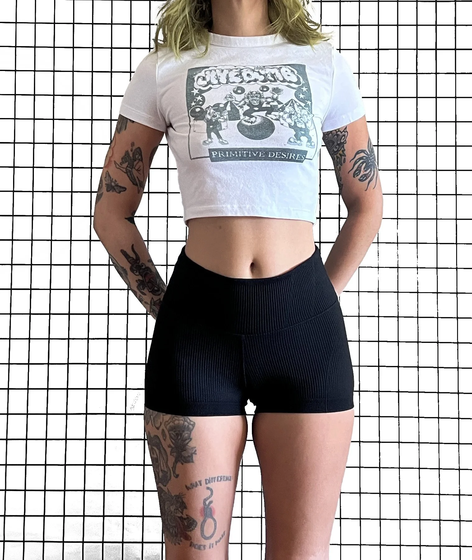 Jivebomb 'primitive desires' Crop Top, size small
