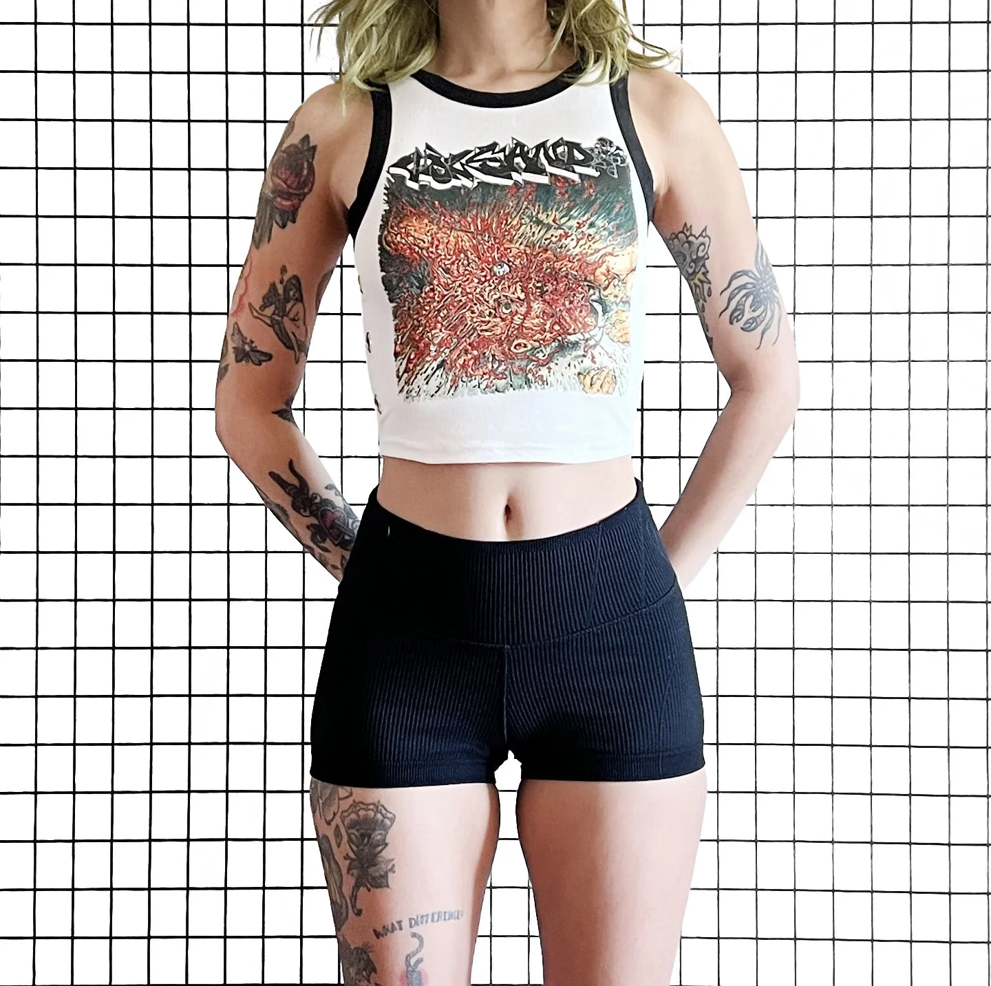 Volcano Grommet Contrast Tank, size small