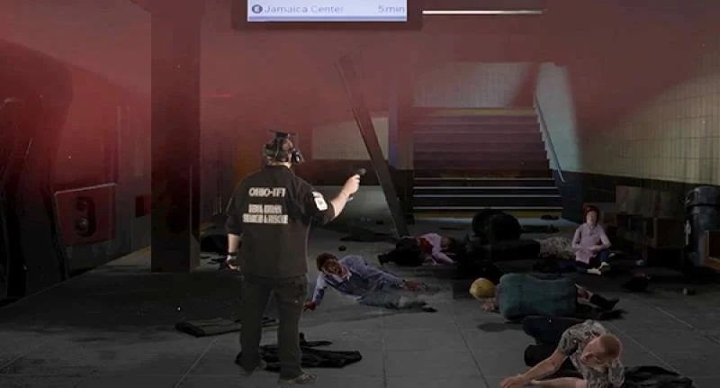 VR Simulation of mass casualty event.