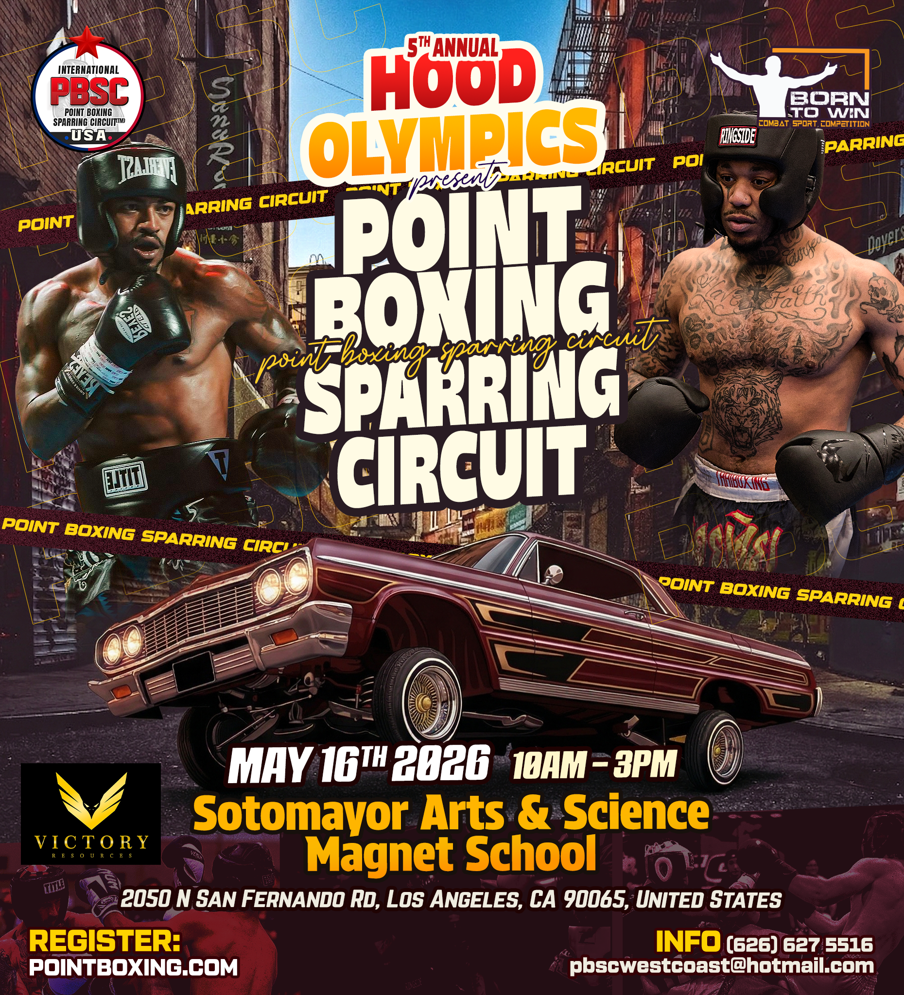 PBSC POINT BOXING SPARRING CIRCUIT - HOOD OLYMPICS - LOS ANGELES, CA
