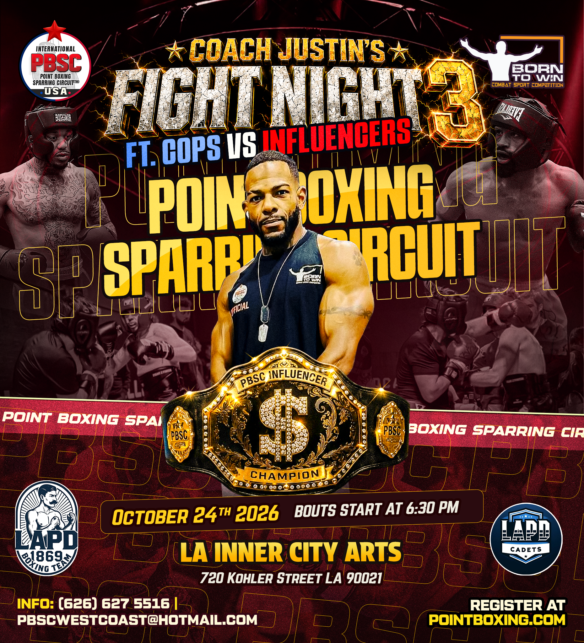 PBSC POINT BOXING SPARRING CIRCUIT - COACH JUSTINS FIGHT NIGHT III - LOS ANGELES, CA