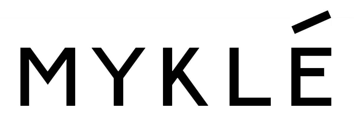 Logo for the luxury silk brand 'MYKLE' in black on a white background.