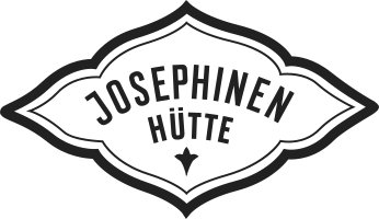 Logo of Josephinen Hütte with black text inside a decorative black border