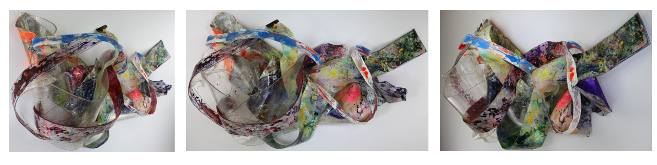 Static in the Jetstream 2021 – 2024), pigments, acrylic and airbrush paint on plexiglass - 52" x 33" x 17"