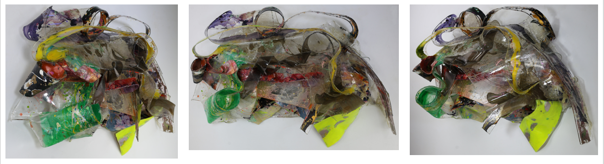 FPR? (2021 – 2024), pigments, acrylic and airbrush paint on plexiglass - 43" x 25" x 12"