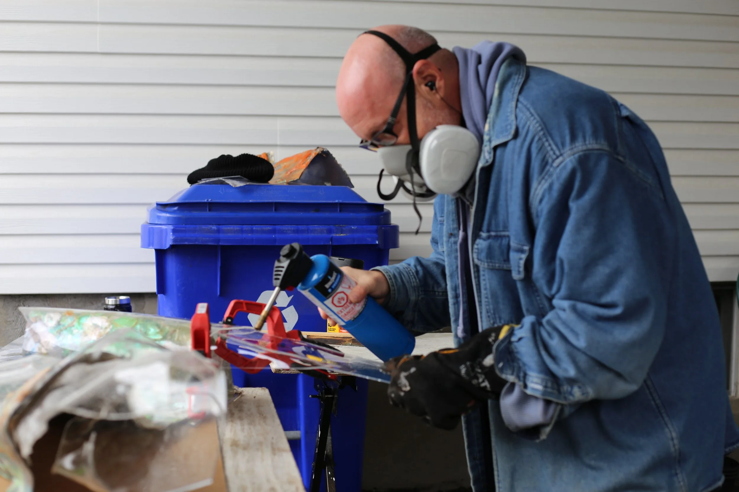 Mike Vandenberg, a Canadian contemporary artist, is working on the first version of the plastic sculpture