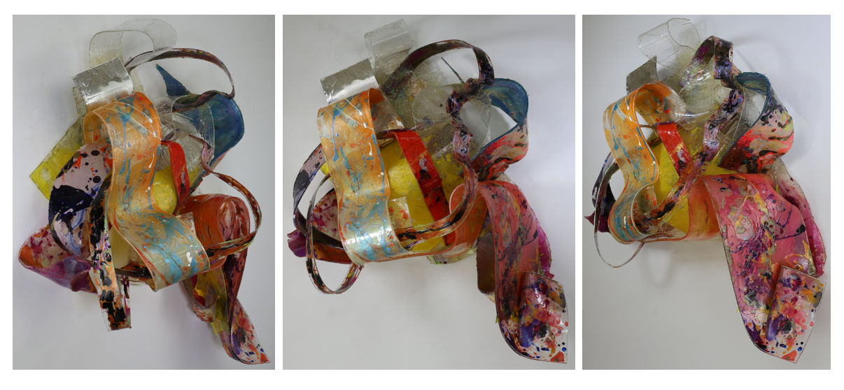 Pareidolia Boogie, 2021-2024, acrylic, airbrush paint, and dry pigments on plexiglass - 42" x 30" x 16"