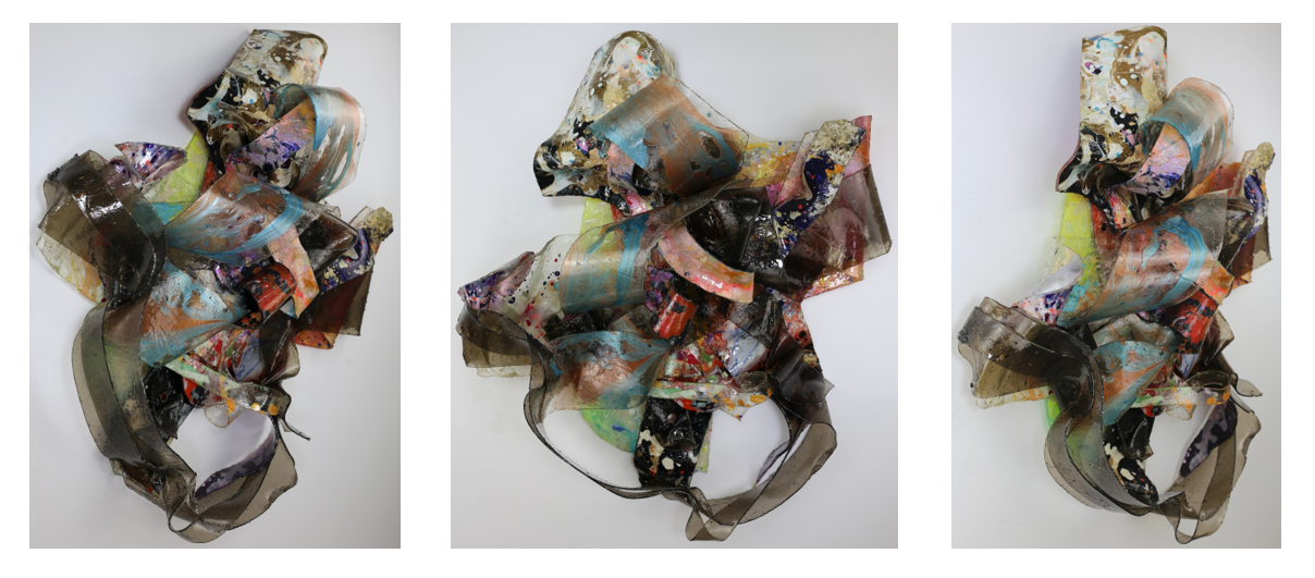 Bullet Proof Soul (2021 – 2024), pigments, acrylic and airbrush paint on plexiglass - 35" x 25" x 13"