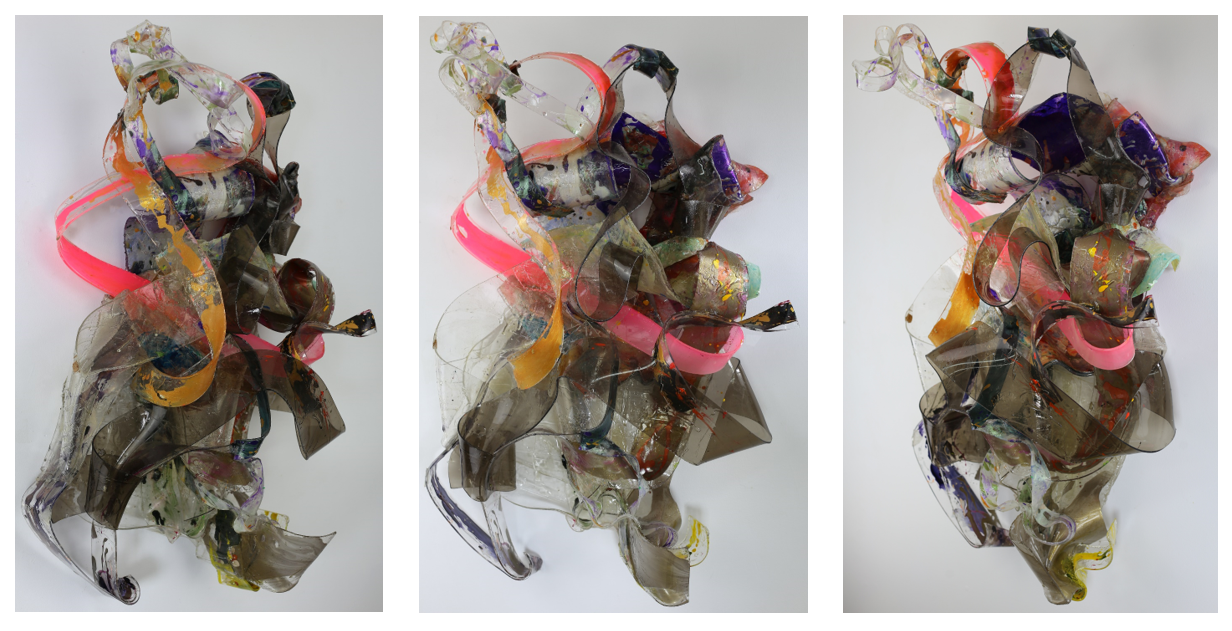 In the Grace of BarBouillage (2021 – 2024), pigments, acrylic and airbrush paint on plexiglass - 43" x 30" x 15"