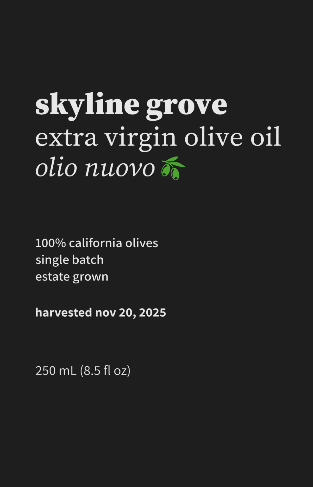 2025 Olio Nuovo