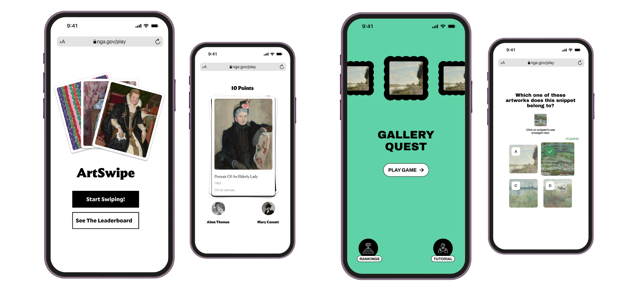 UX/UI Design Strategy for the nonprofit - National Gallery of Art - video game to display the UX/UI.