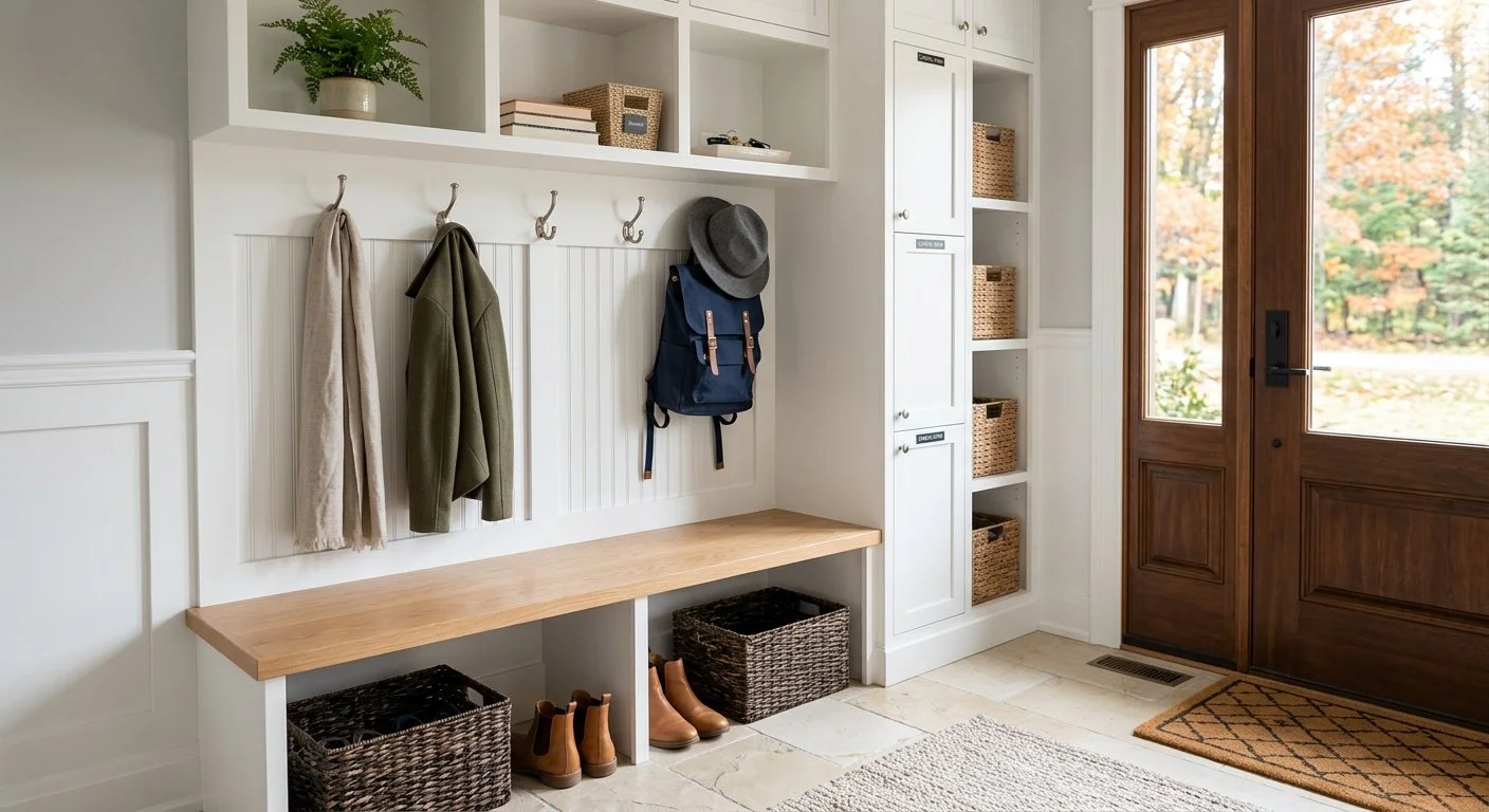 Beautiful, Functional Entryways Built to Contain Family Chaos