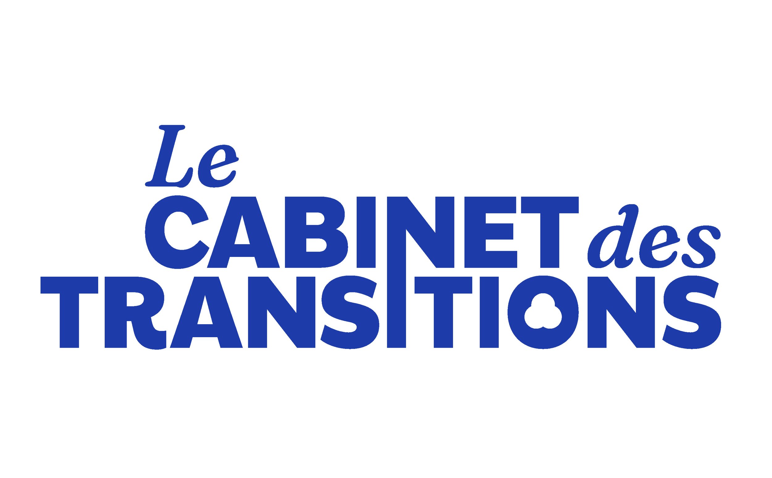 Logo avec le texte 'Le CABINET des TRANSITIONS' en bleu sur fond blanc.