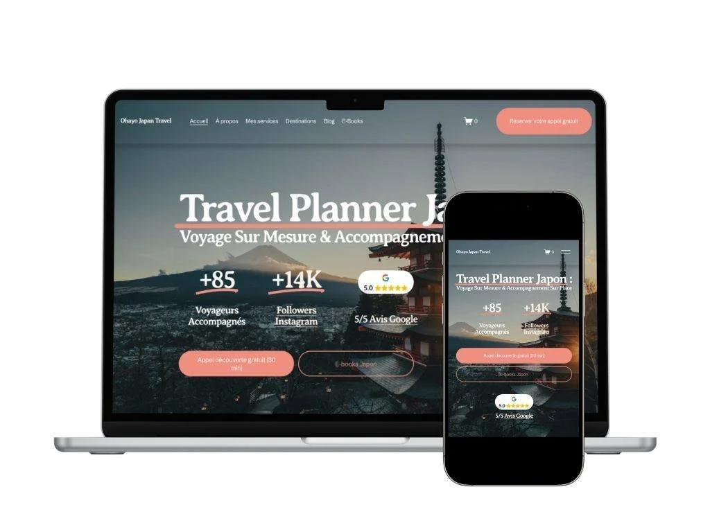 Ohayo Japan Travel — Refonte Squarespace &amp; stratégie SEO pour un travel planner au Japon