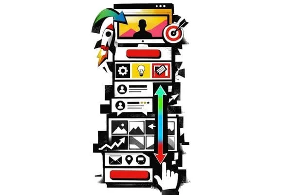 Illustration d’une landing page claire et structurée pour convertir des visiteurs en clients