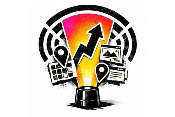 Illustration du SEO local avec idée de croissance et hausse de visibilité sur Google