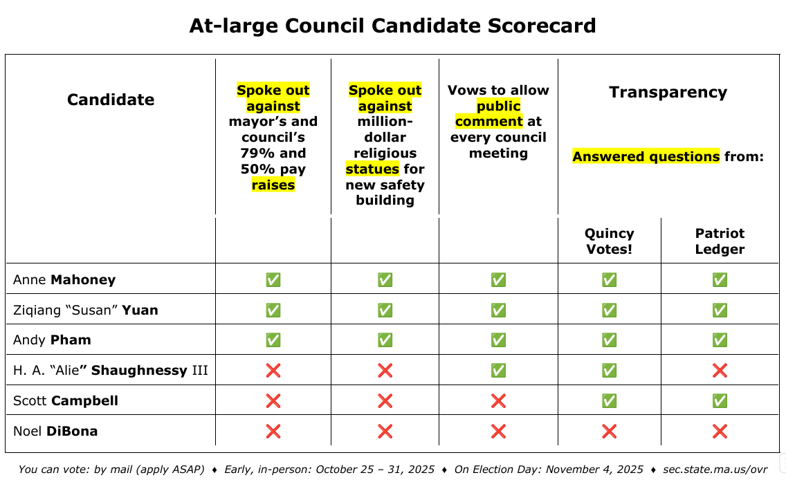 Where do at-large and school committee candidates stand?
