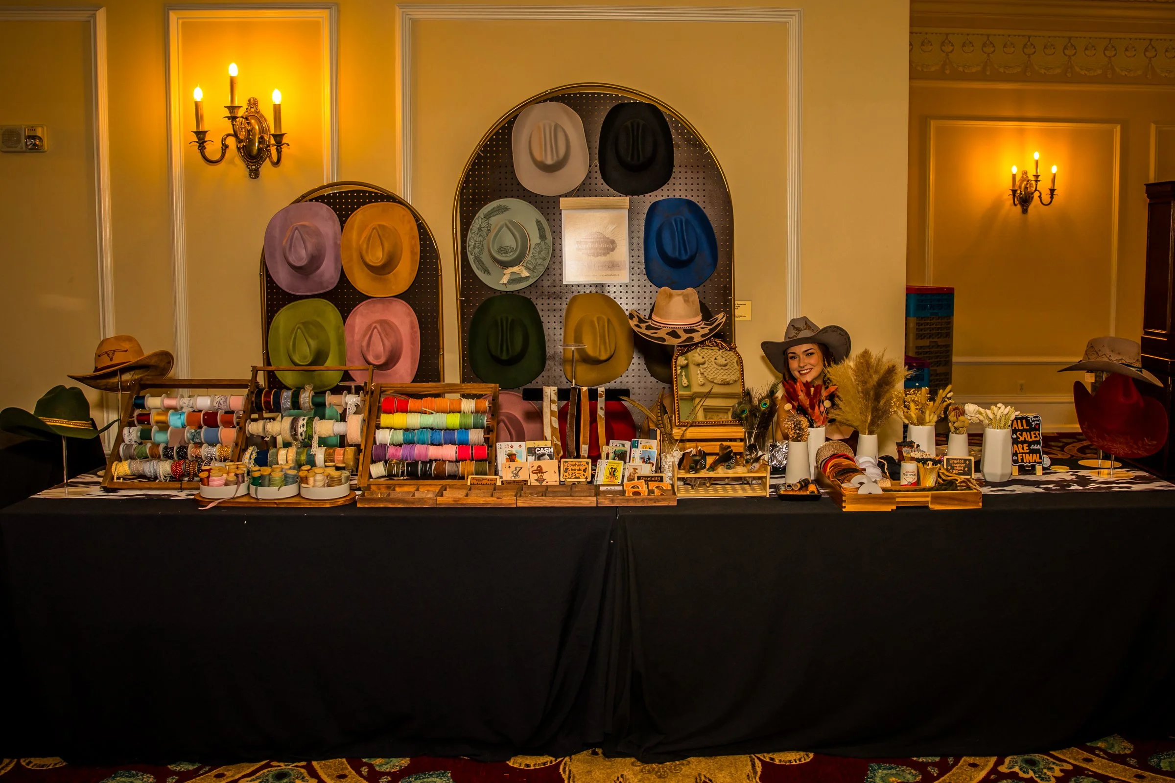 Kindled Stitch's vendor display PC Gabriel (Picture Perfect Visions)