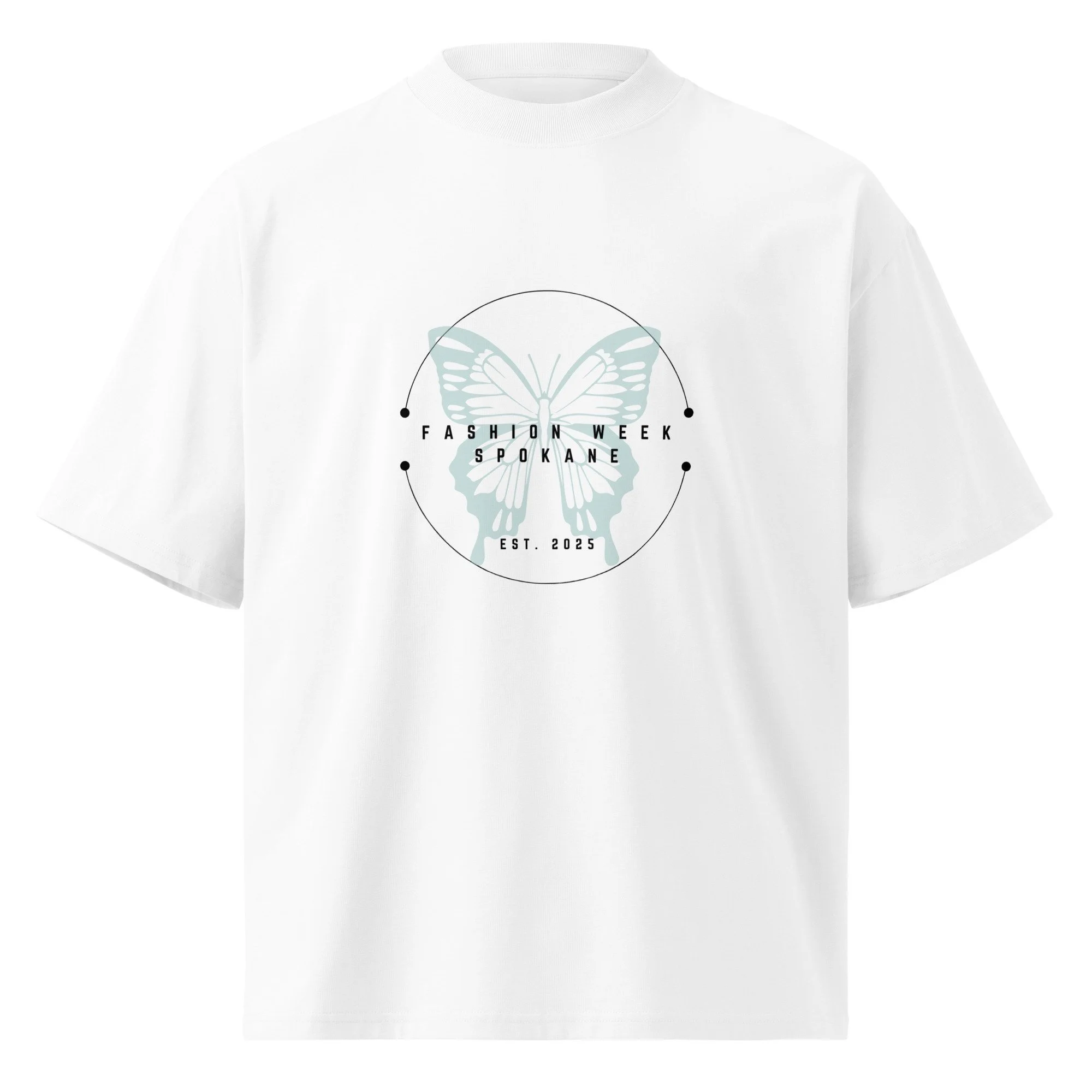 Unisex organic oversized high neck t-shirt