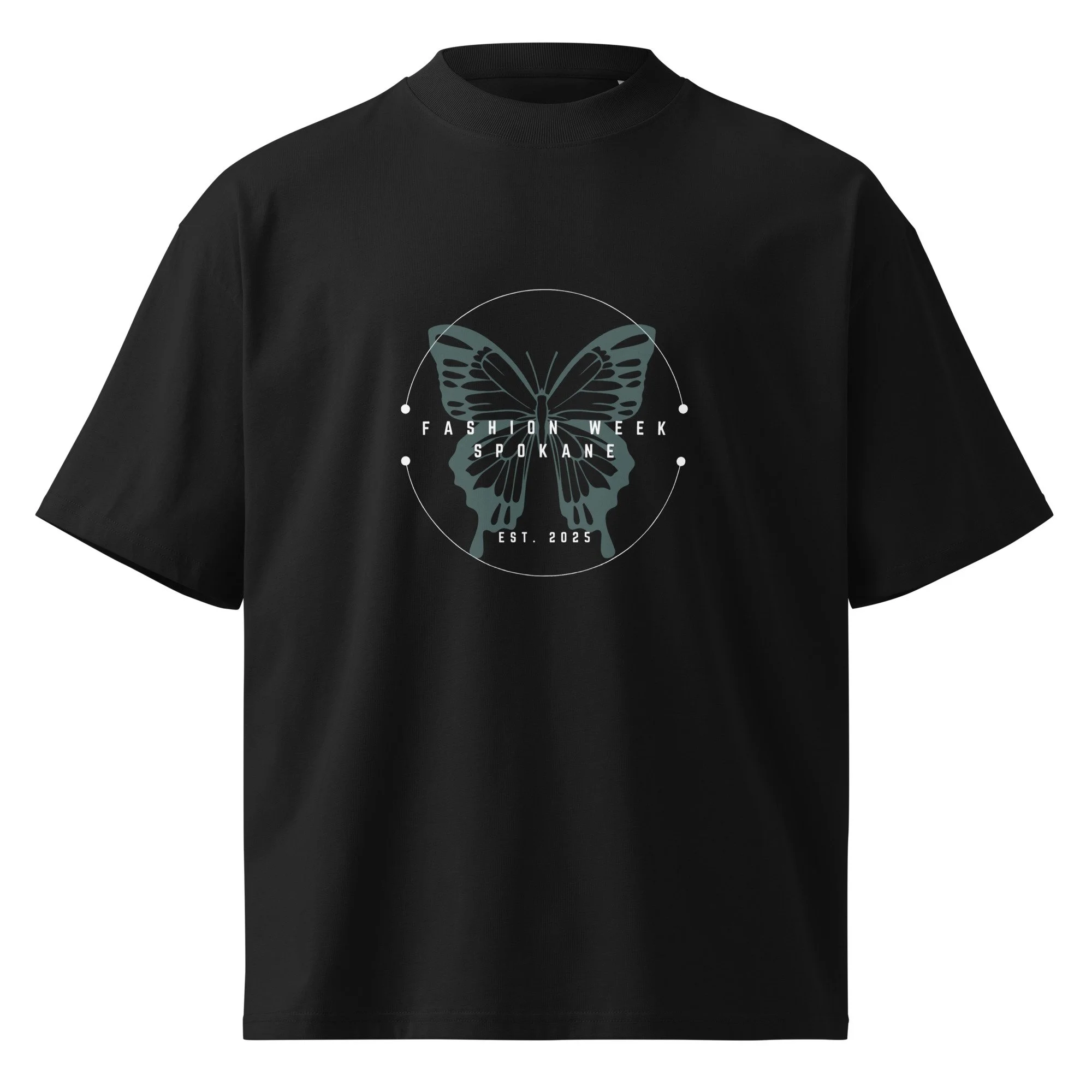 Unisex organic oversized high neck t-shirt