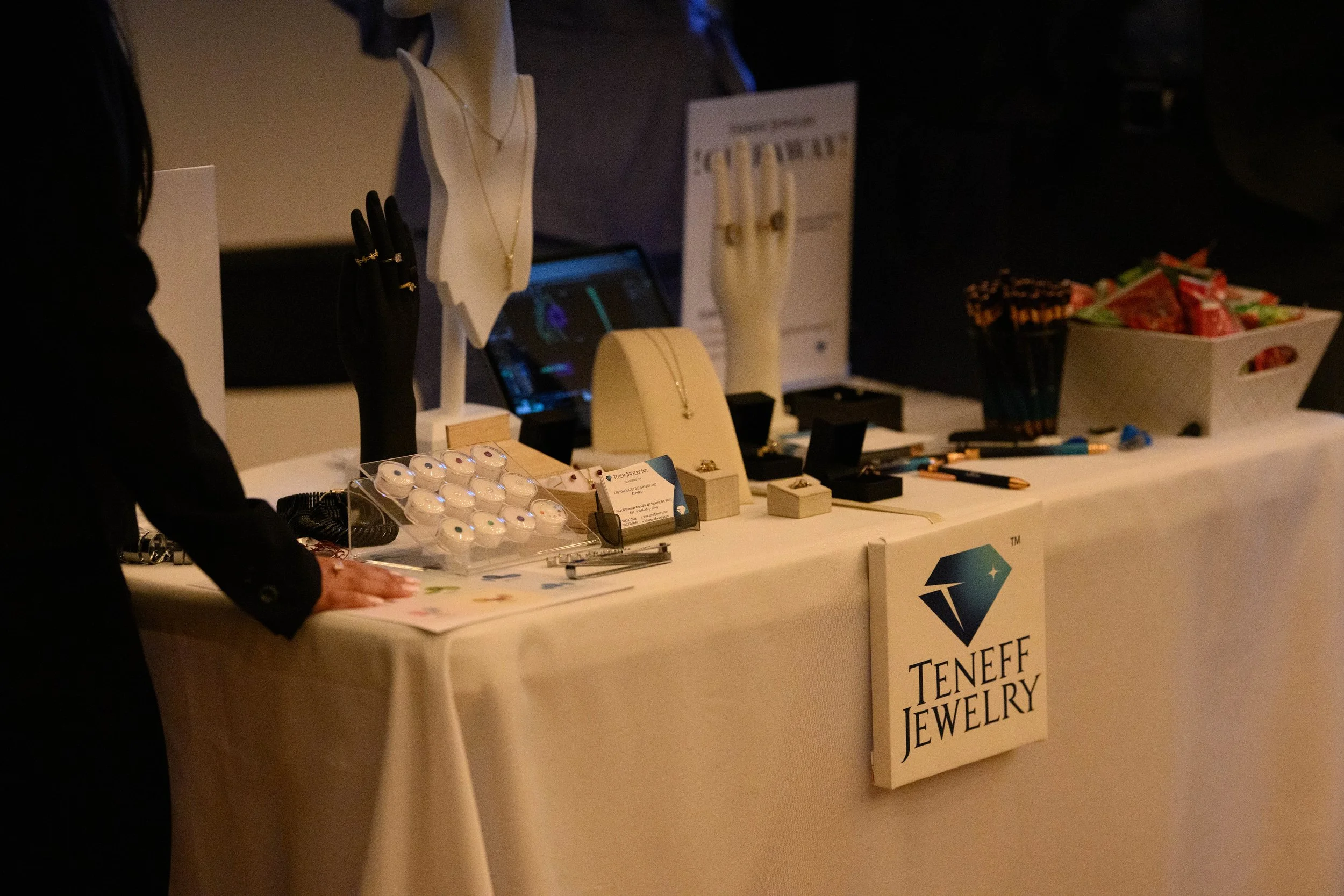 Vendor table feat. local jewelry brand Teneff Jewelry. PC: Scott Martinez