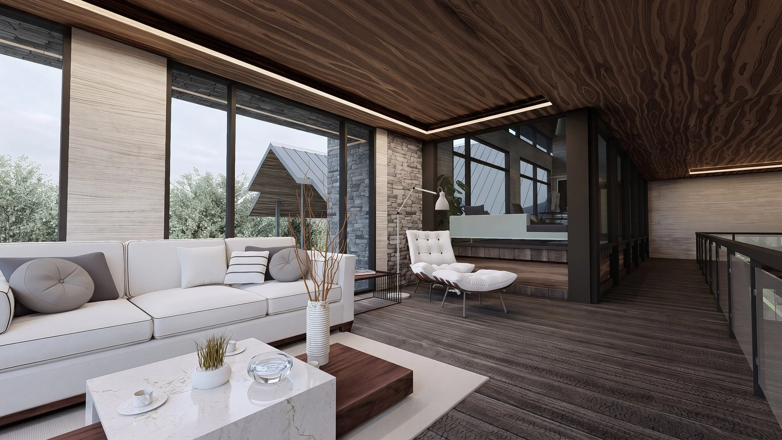 Reimagined kitchen interior design rendering with updated layout and material selections, ATXDesign NYC