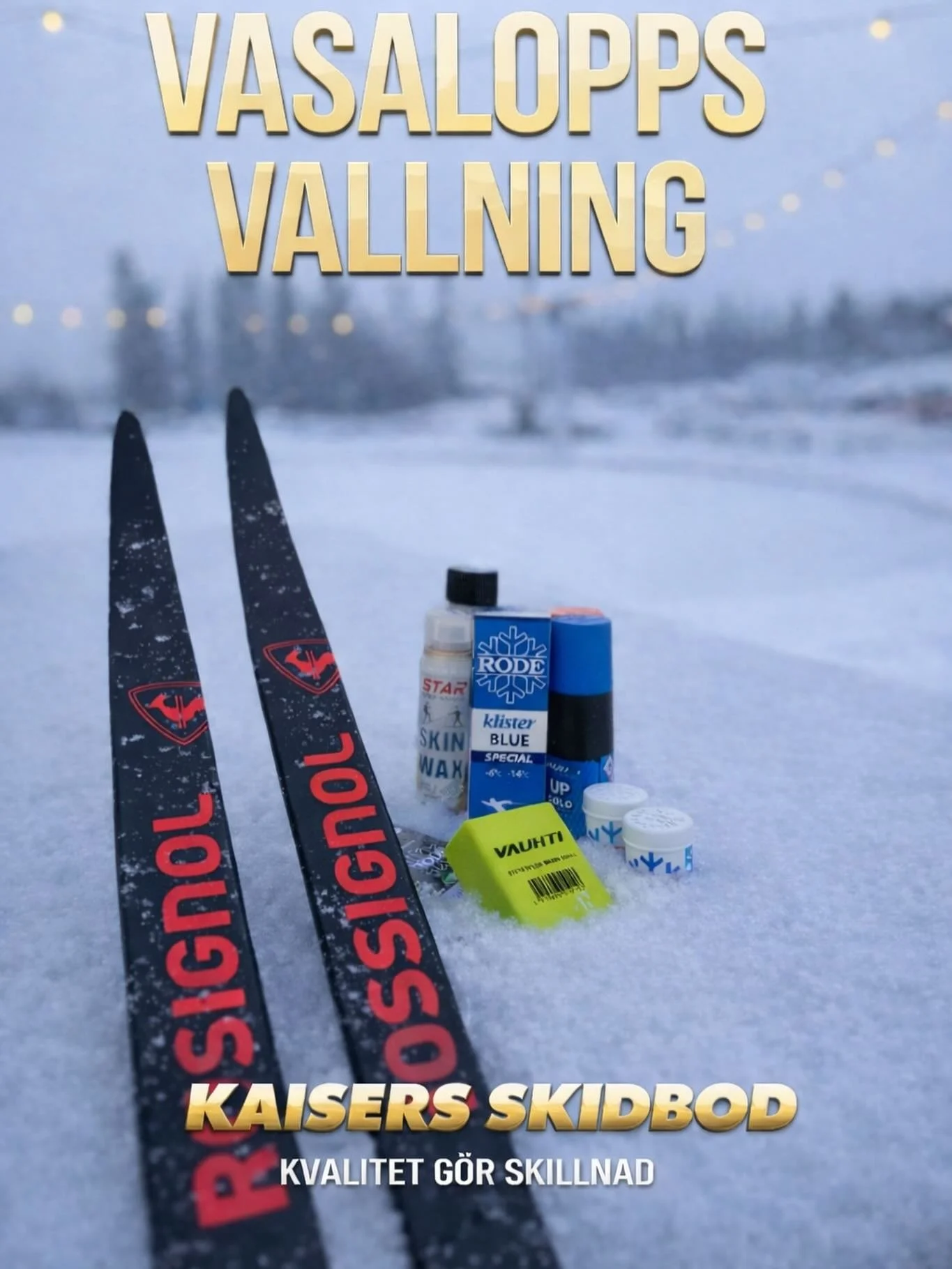 Nu &auml;r det bara n&aring;gra dagar kvar till de f&ouml;rsta Vasaloppen drar ig&aring;ng! 🤩

Fokusera p&aring; din tid i sp&aring;ret och l&auml;mna vallandet till proffsen!

Vi k&ouml;r Vasaloppsvallning till samtliga lopp under vasaloppsveckan, 