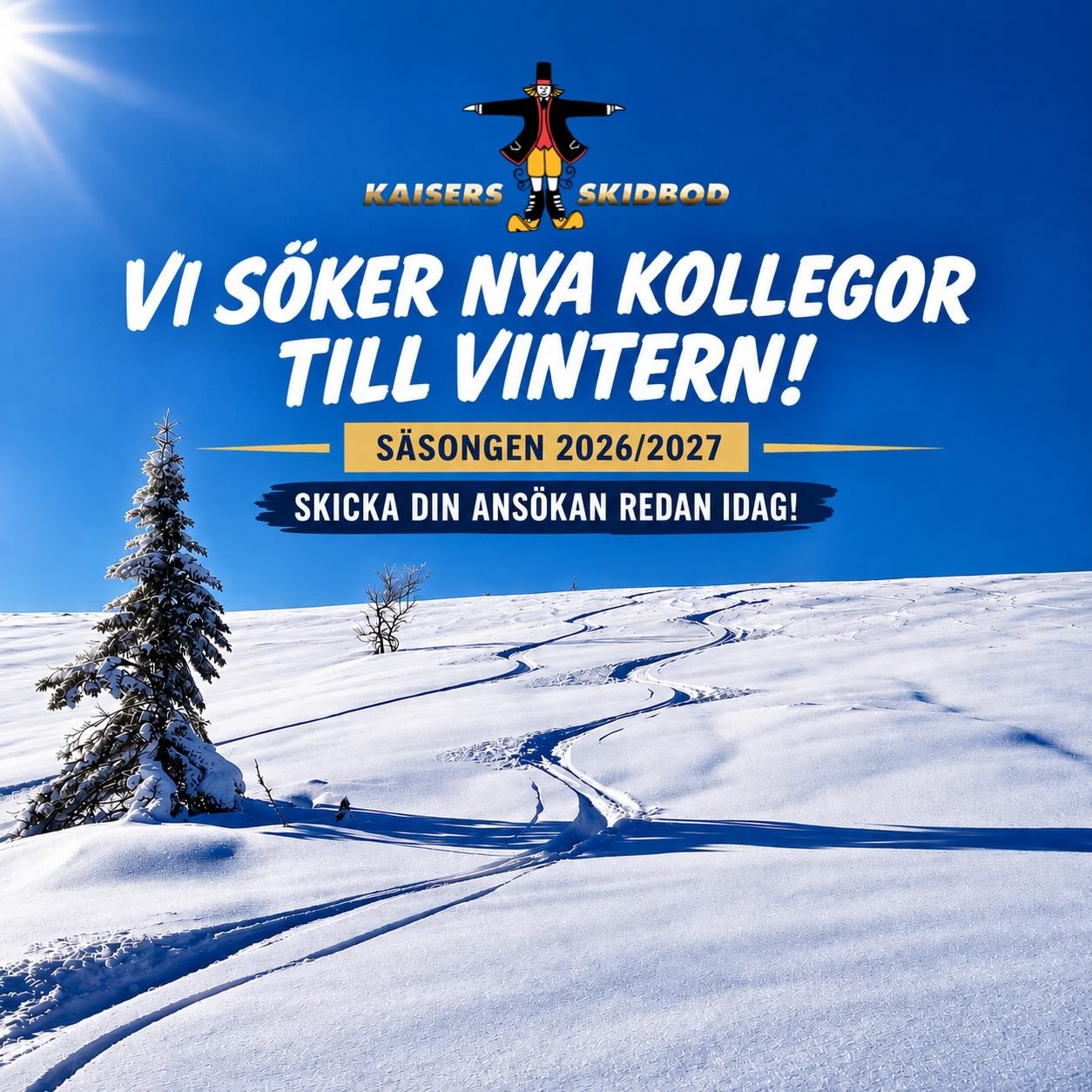 Nu s&ouml;ker vi efter nya stj&auml;rnor till v&aring;ra butiker f&ouml;r vinters&auml;songen 26/27! 🤩

&Auml;lskar du skid&aring;kning?
Vill du spendera vintern i h&auml;rliga S&auml;len?

D&aring; har du chansen att s&ouml;ka en tj&auml;nst till n