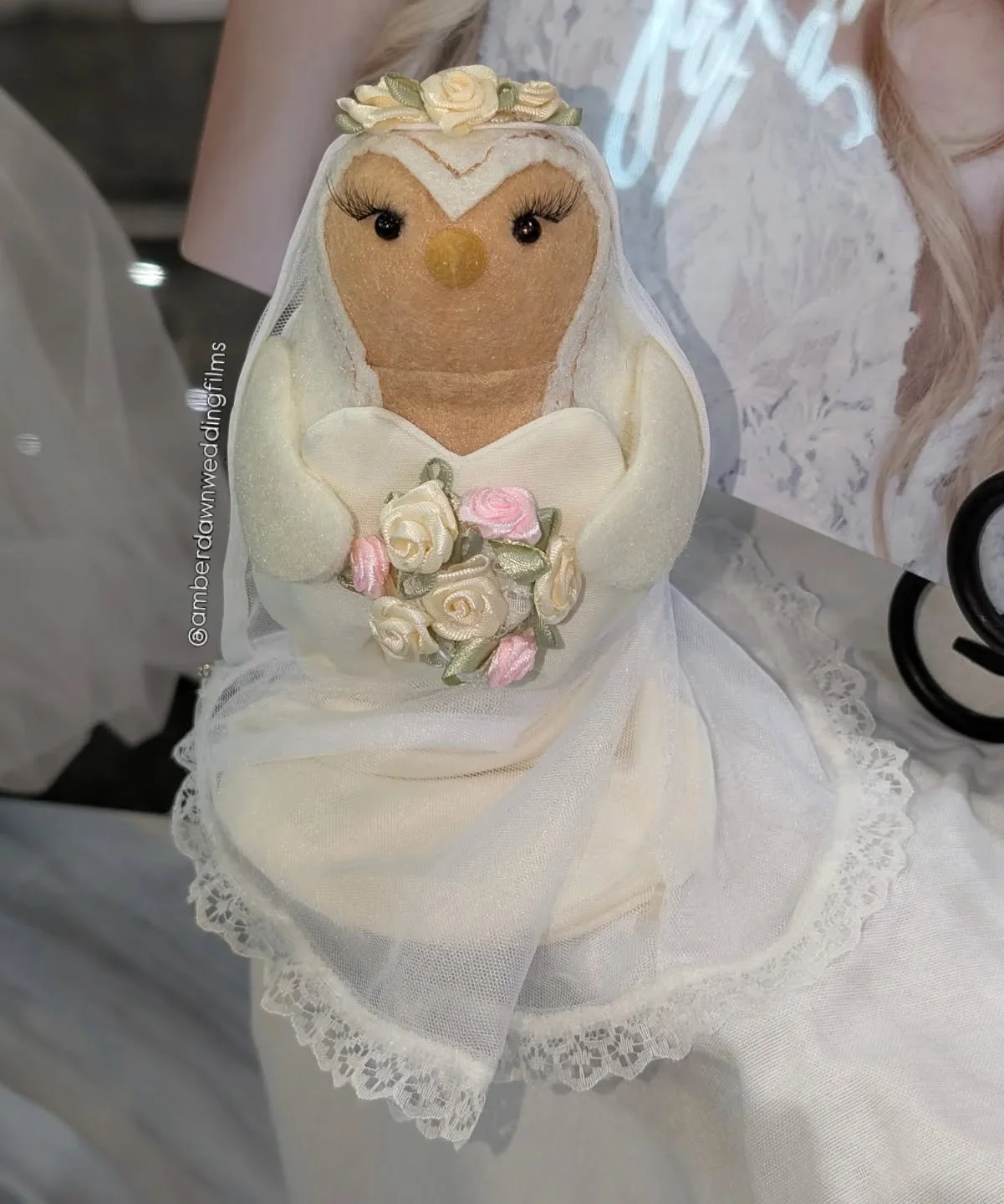 🤍 She's complete!  Wedding Bird made her star debut at the Marco Photography &amp; Video booth at the Nassau coliseum showcase today!  Isn't she lovely? 😍