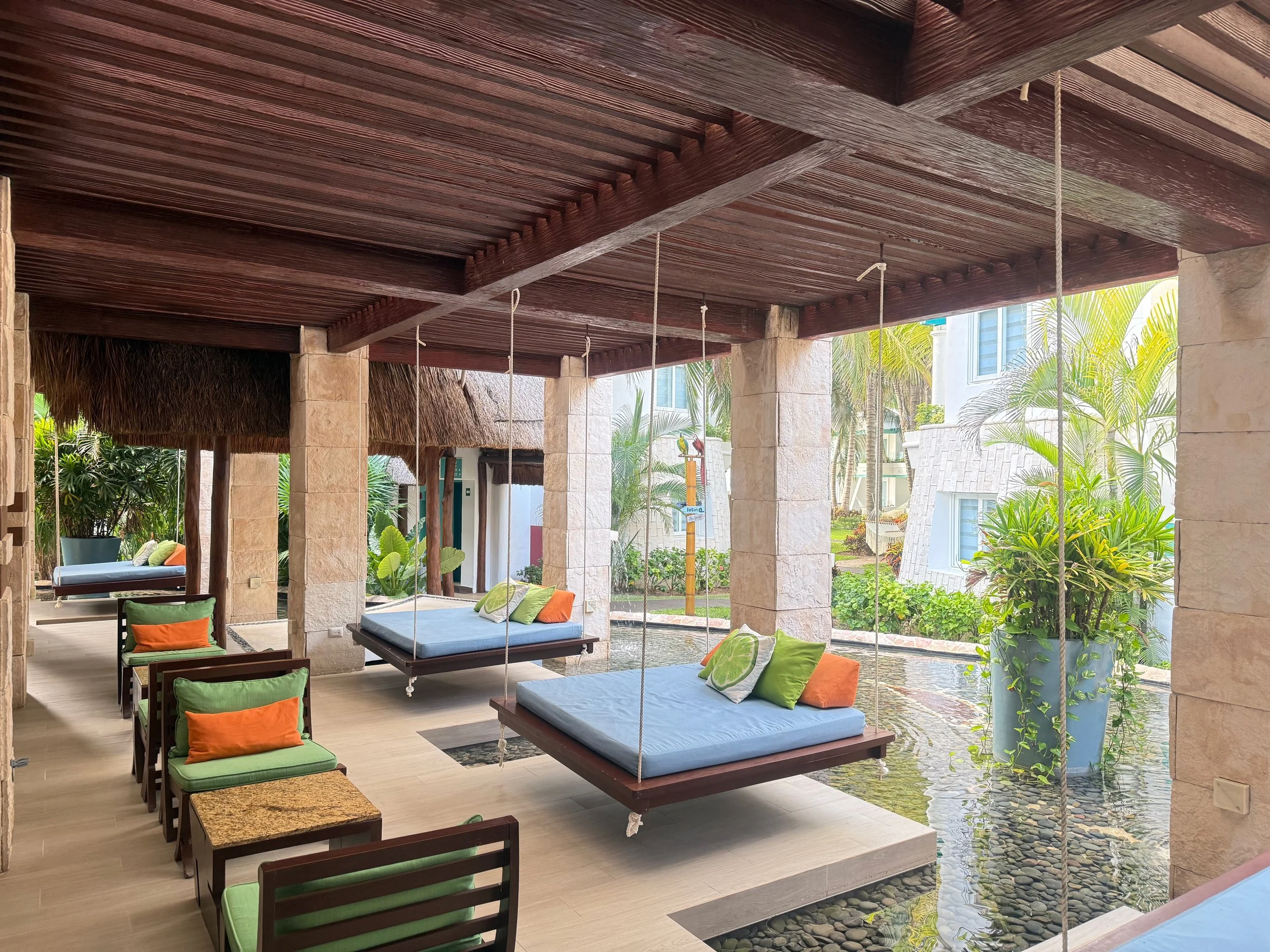 Floating Lounge Beds in the Lobby at Margaritaville Island Reserve Riviera Cancun