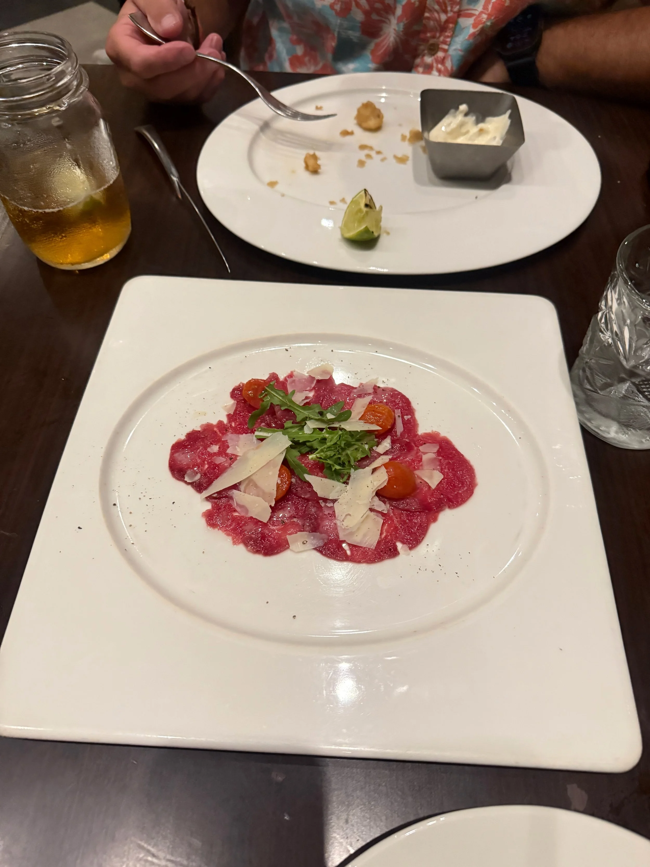 Beef Carpaccio at Frank &amp; Lola’s Italian Trattoria at Margaritaville Island Reserve Riviera Cancun