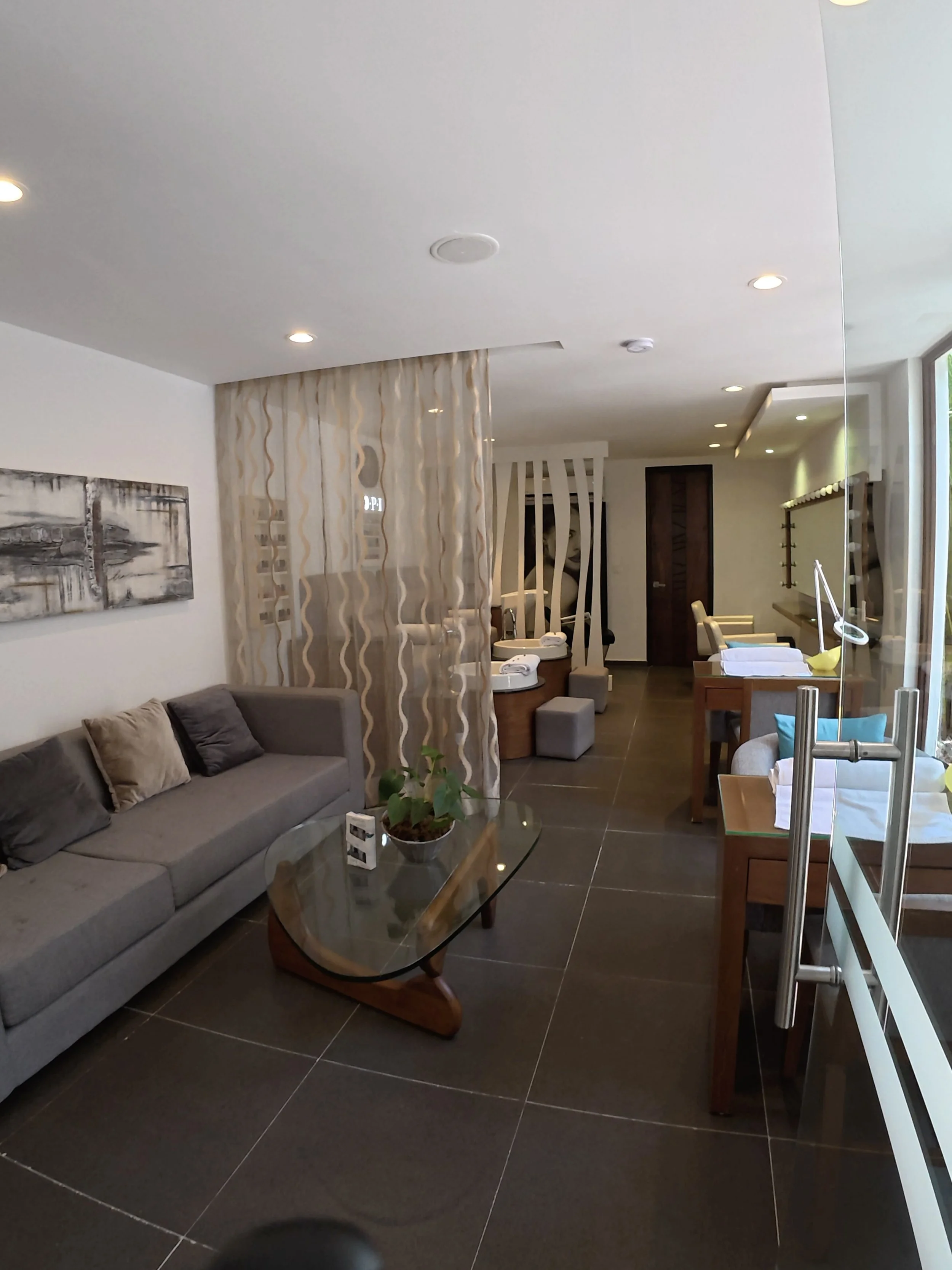 Salon waiting area at Margaritaville Island Reserve Riviera Cancun