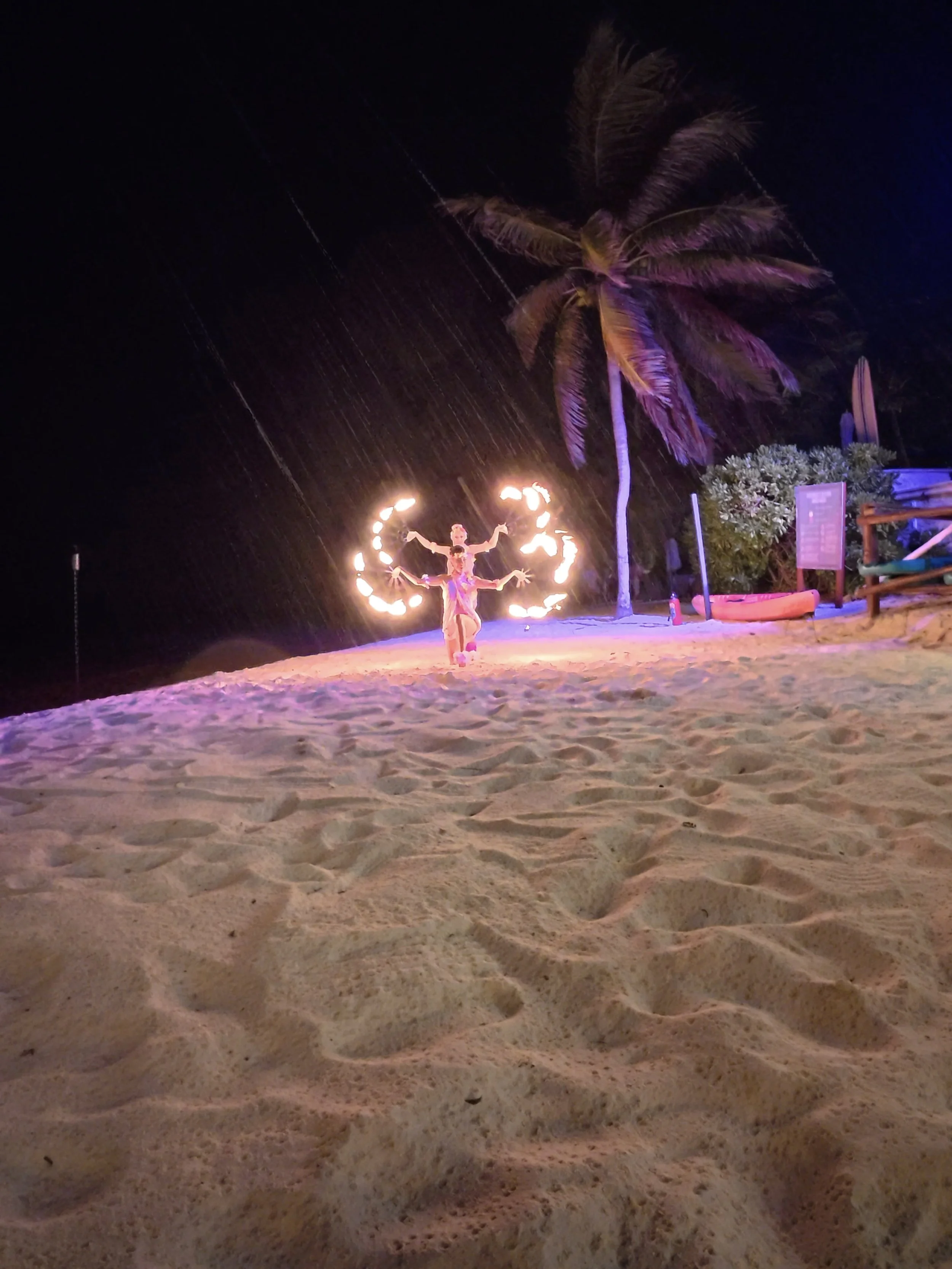Fire Show on the Beach at Margaritaville Island Reserve Riviera Cancun