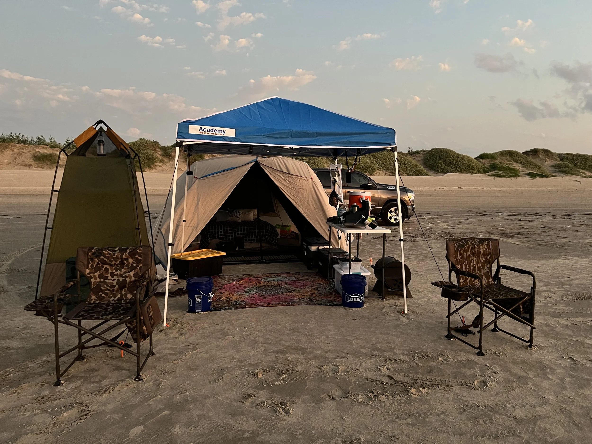 Tent Camping on Beach in Port Aransas Texas