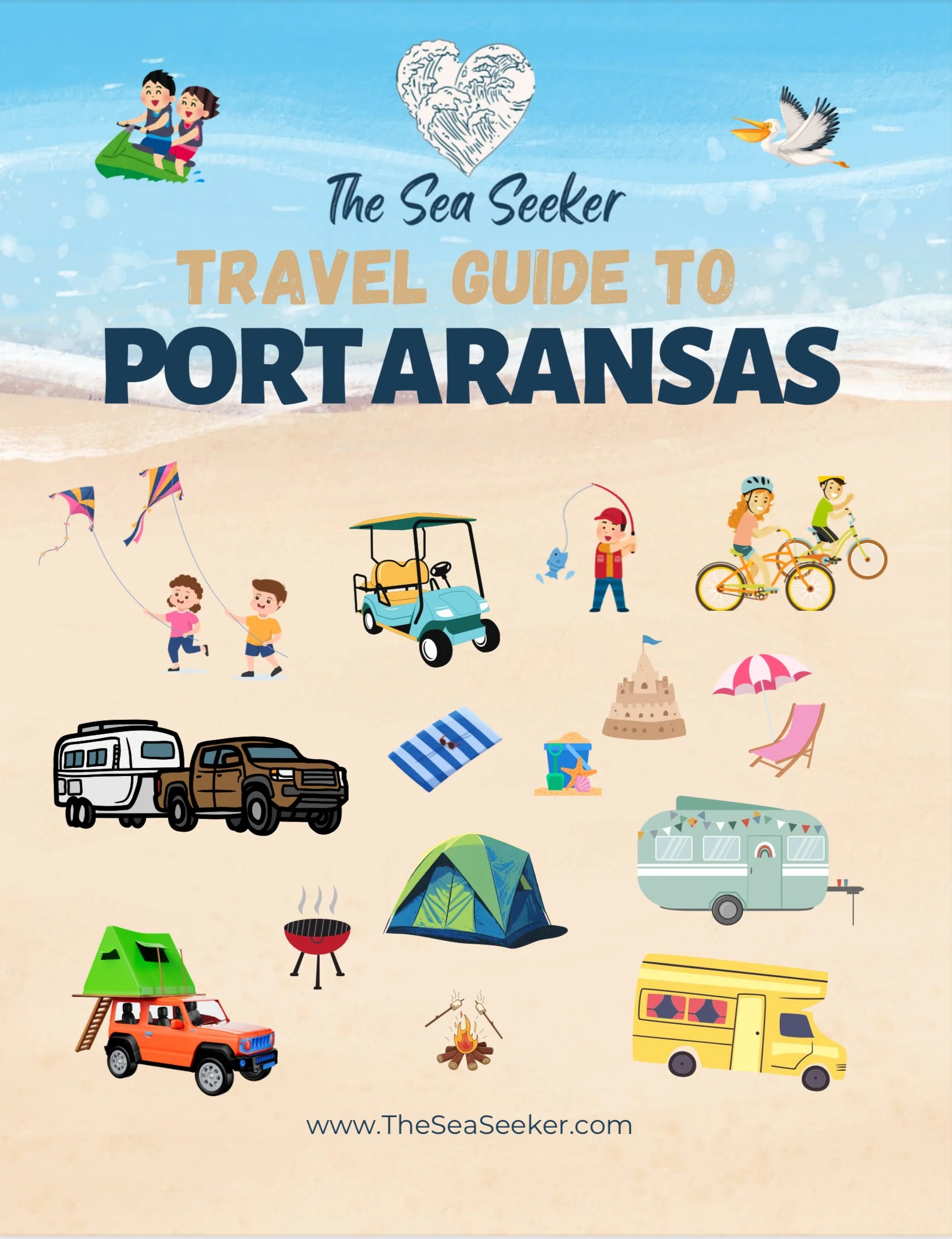 Cover of The Sea Seeker's Port Aransas Travel Guide to Port Aransas, a downloadable vacation planner for the Texas Gulf Coast