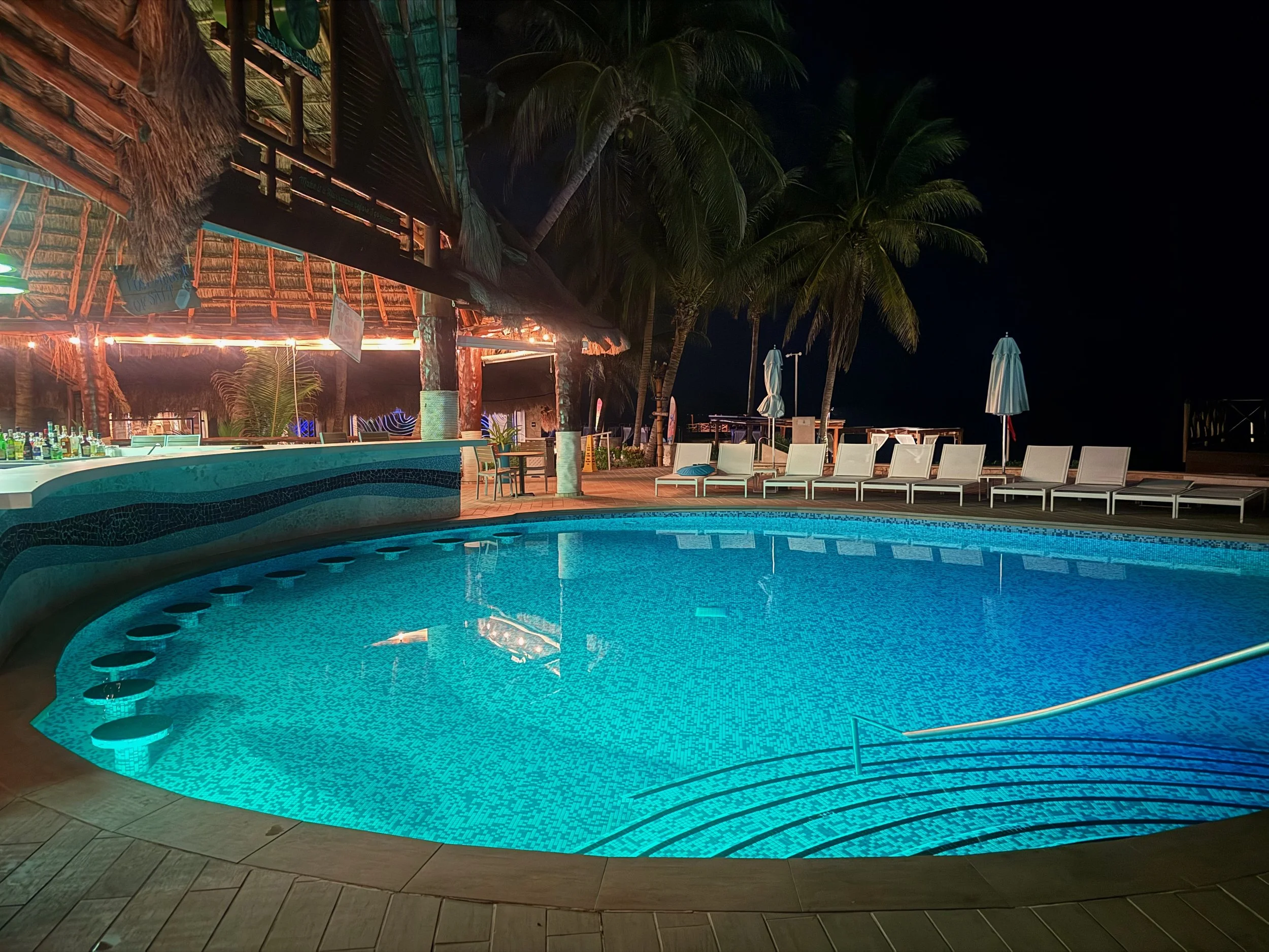 Resort Pool at Night at Margaritaville Island Reserve Riviera Cancun