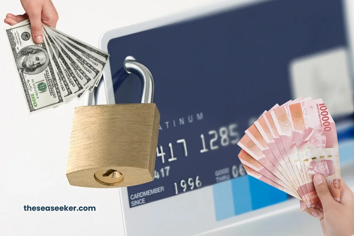 Padlock over credit card showing cruise money hold issues with debit and credit