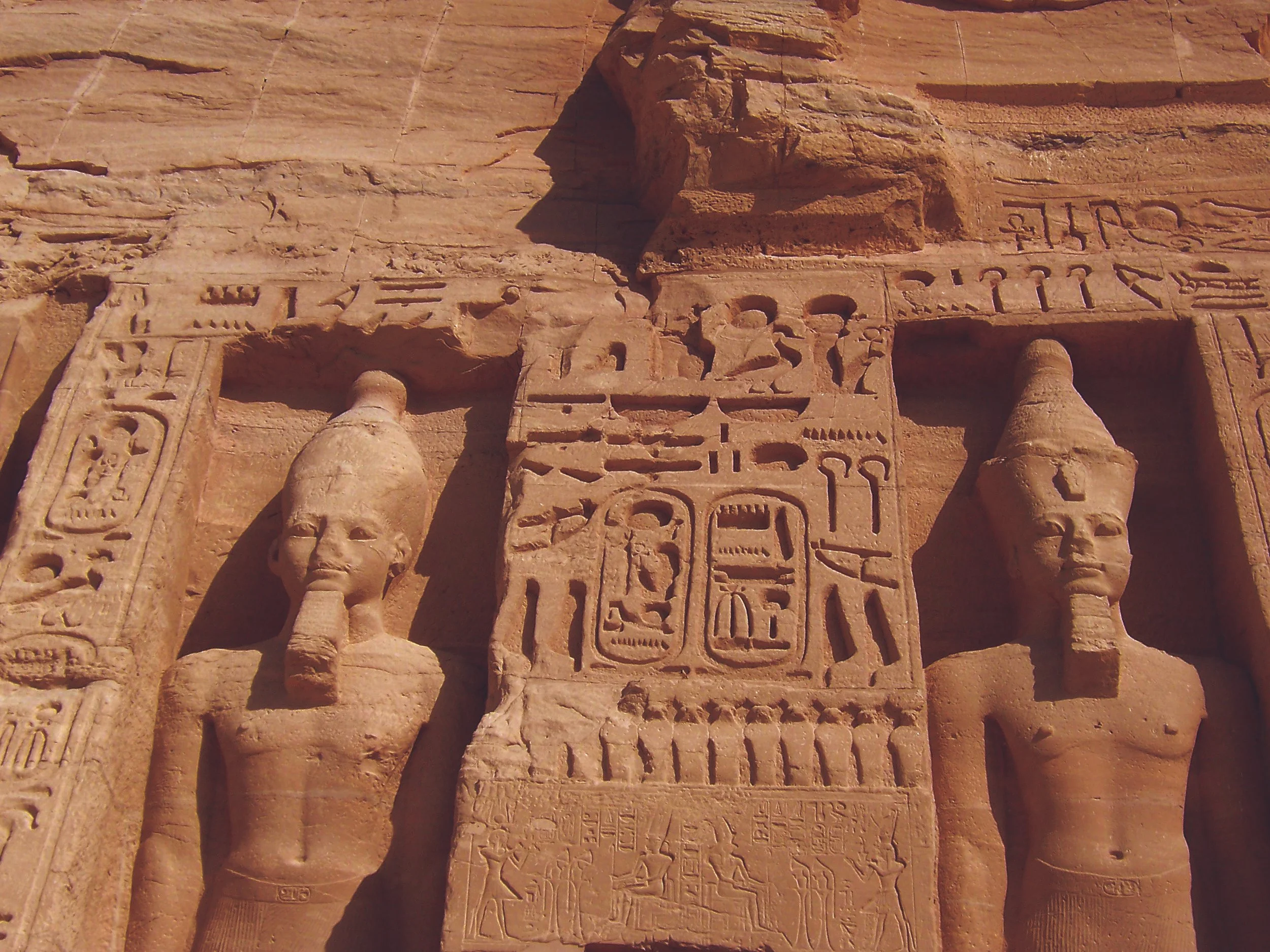 Ancient temple relief carvings in Aswan, Egypt visited during Viking Nile River cruise