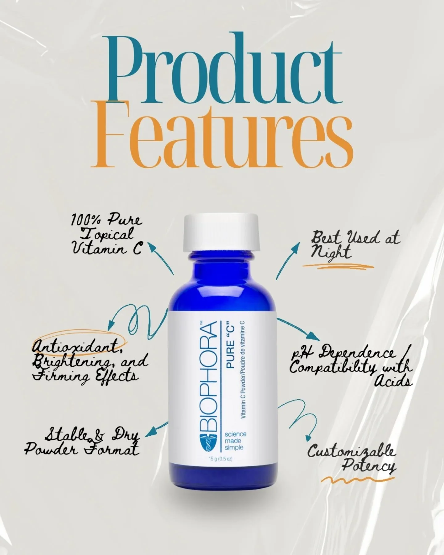 ✨Glow with Pure 'C'!✨
Looking for brighter, firmer, more radiant skin? Meet @biophora 100% pure topical vitamin C powder. 

Why we love it:
🩷 Powerful antioxidant protection 
🩷Helps even skin tone and fight dullness 
🩷Improves texture and firmness