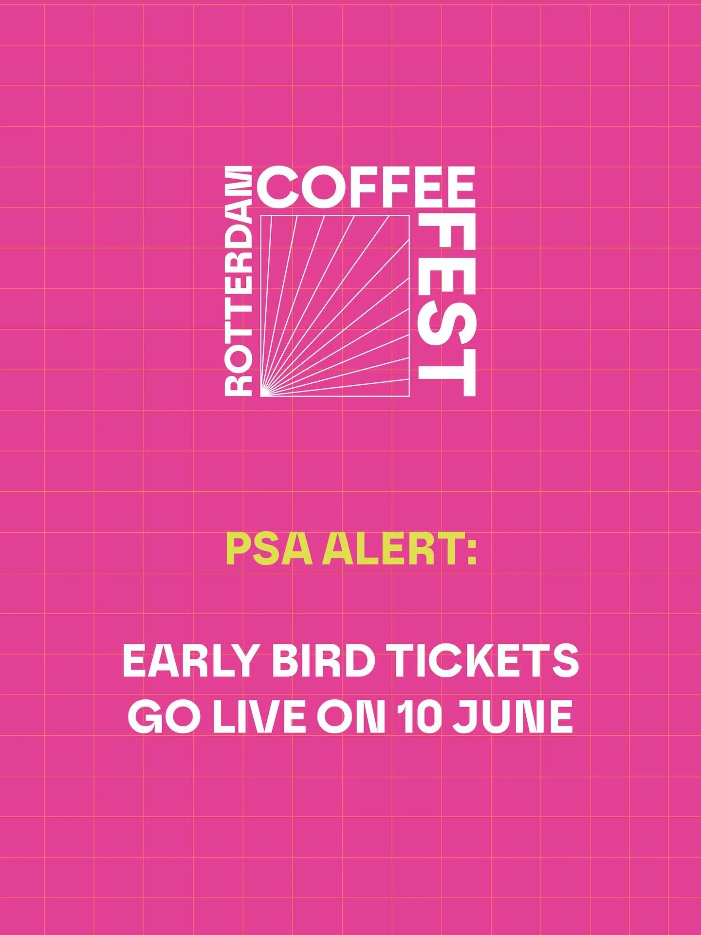 Check rotterdamcoffeefest.com on Wednesday 10/6 for our Early Bird Deals! Unlimited coffee all weekend for the lowest price possible 😎

-Weekend Pass (7 &amp; 8 Nov)
-Saturday Pass (7 Nov)
-Sunday Pass (8 Nov)

Early Bird from 10&ndash;30 June 🐣

C